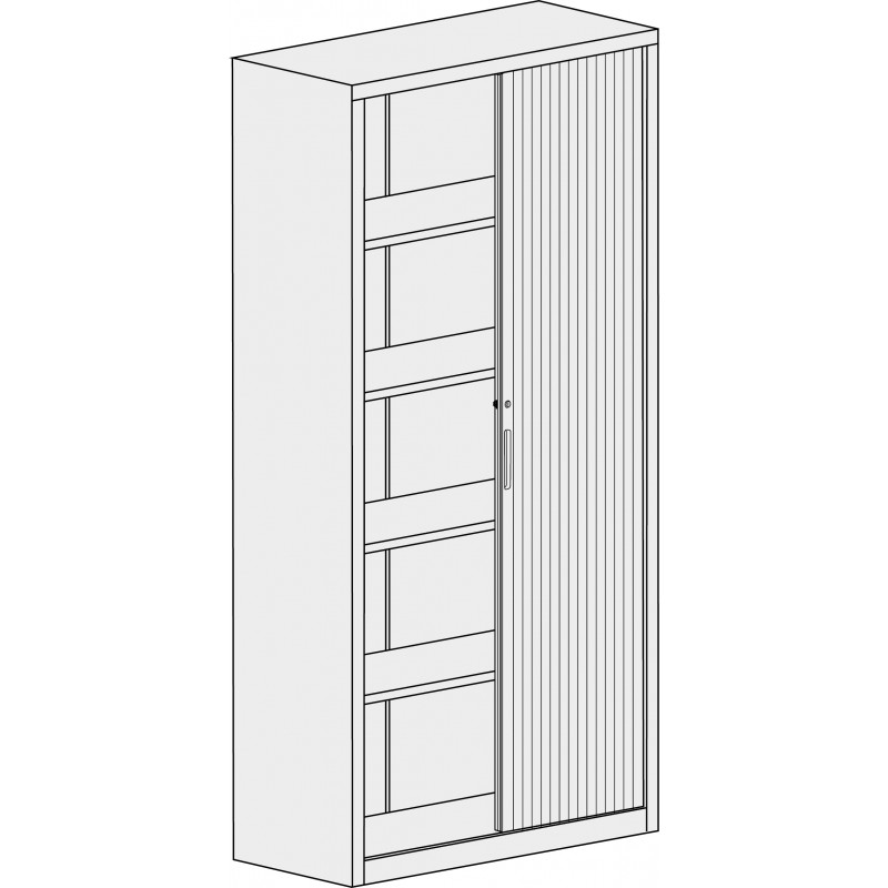 Armoire à portes à rideaux hautes - Tablettes réglables - Dimensions et options variées_3