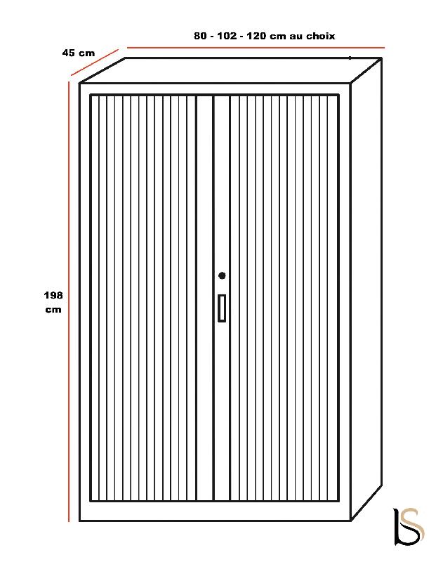 Armoire haute à portes rideaux tons bois- GAPSA - 120, Gris aluminium, Wengé 010_3