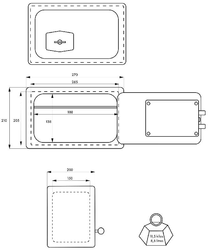 Coffre-fort de sécurité Frontenac 1 - 2 pênes, serrure double panneton à 6 gorges - THIRARD_3