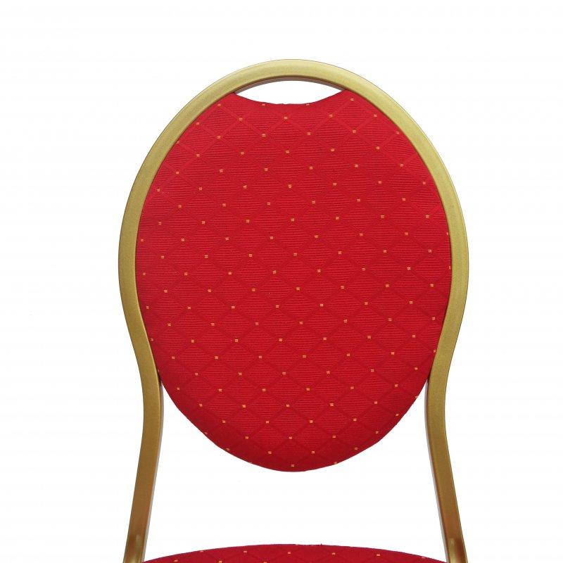 Lot de 12 Chaises Banquet Confort - Rouge et Dorée_3