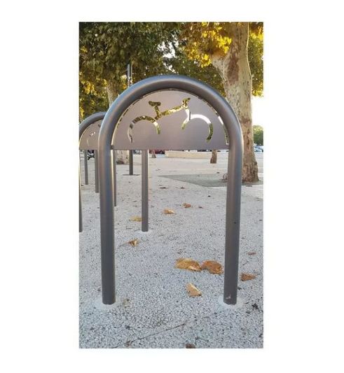 Appui Vélos Trombone Avec Signalétique - Diam 60 mm - Hauteur 1000 mm - Tube Acier Ø 60 mm_3
