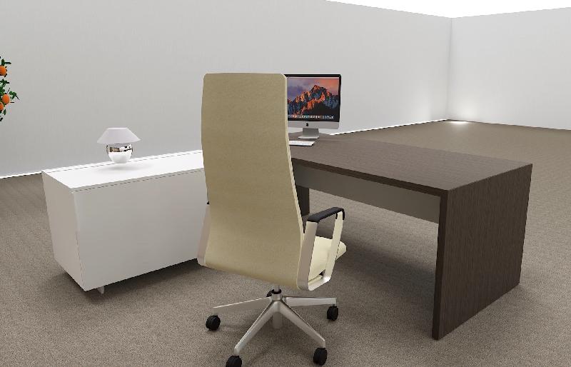 Bureau d'angle T45 avec desserte - Quadrifoglio - 192, Gauche, Eucalyptus et blanc_3