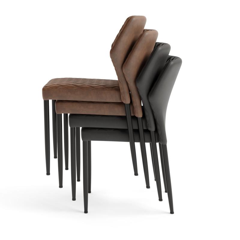 Chaise empilable Louis en simili cuir cognac ignifuge_3