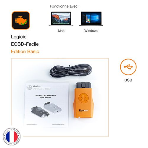 Interface de diagnostic OBD2 compatible PC Windows et MacBook