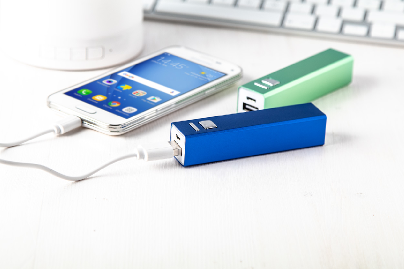 Power bank en aluminium - 2200 mAh - câble micro USB inclus - couleur bleue_3