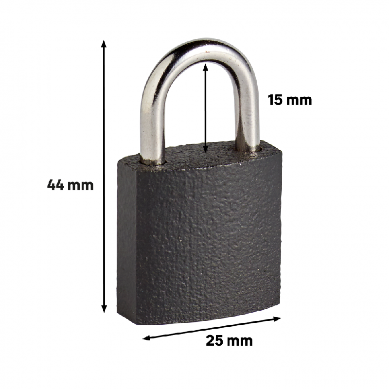 Cadenas à clé en fer - largeur 25 mm - bon niveau de sécurité - double ancrage - 2 clés_3