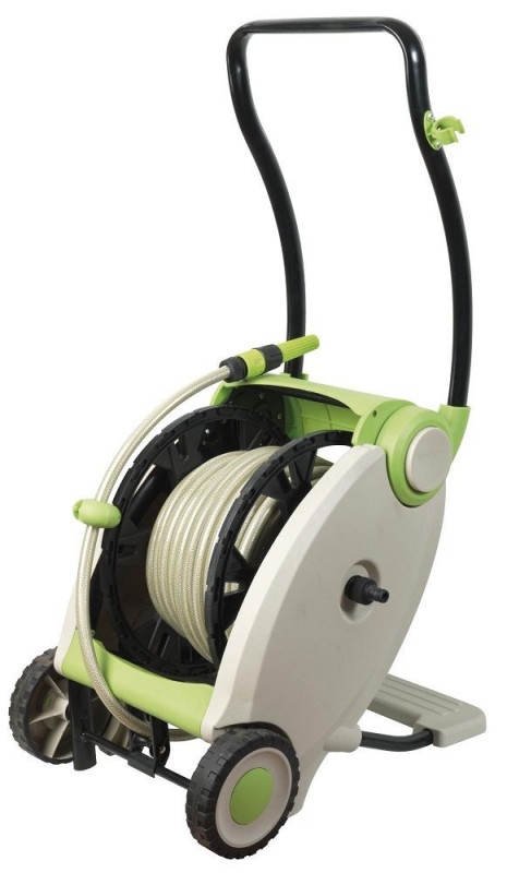 Devidoir tuyau d'arrosage automatique a pedale 40m sur roues acquafoot ribimex - af_3