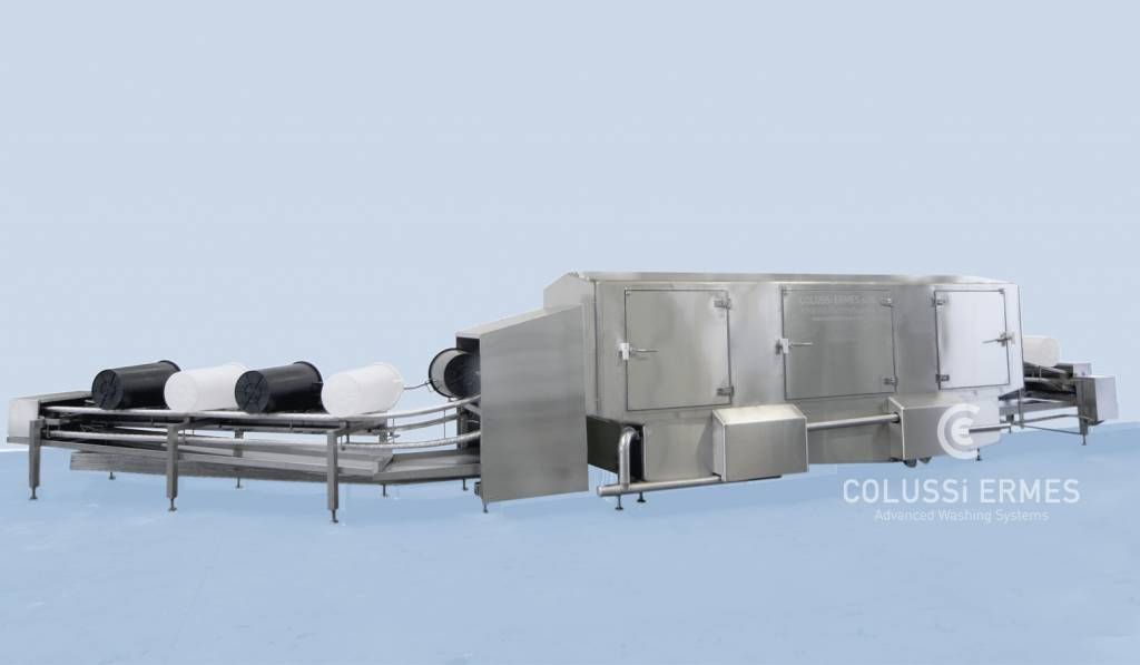 Machine de lavage de seaux avec système haute pression pour saletés tenaces