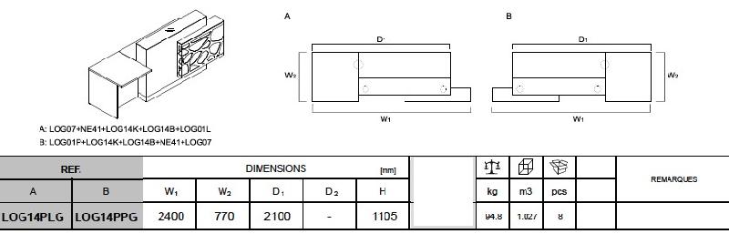 Banque d'accueil lumineuse Organic avec accès PMR - MDD - Blanc brillant, Droite_3