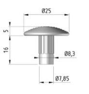 Clou podotactile a sceller en inox 316l - tige standard (aa)_3