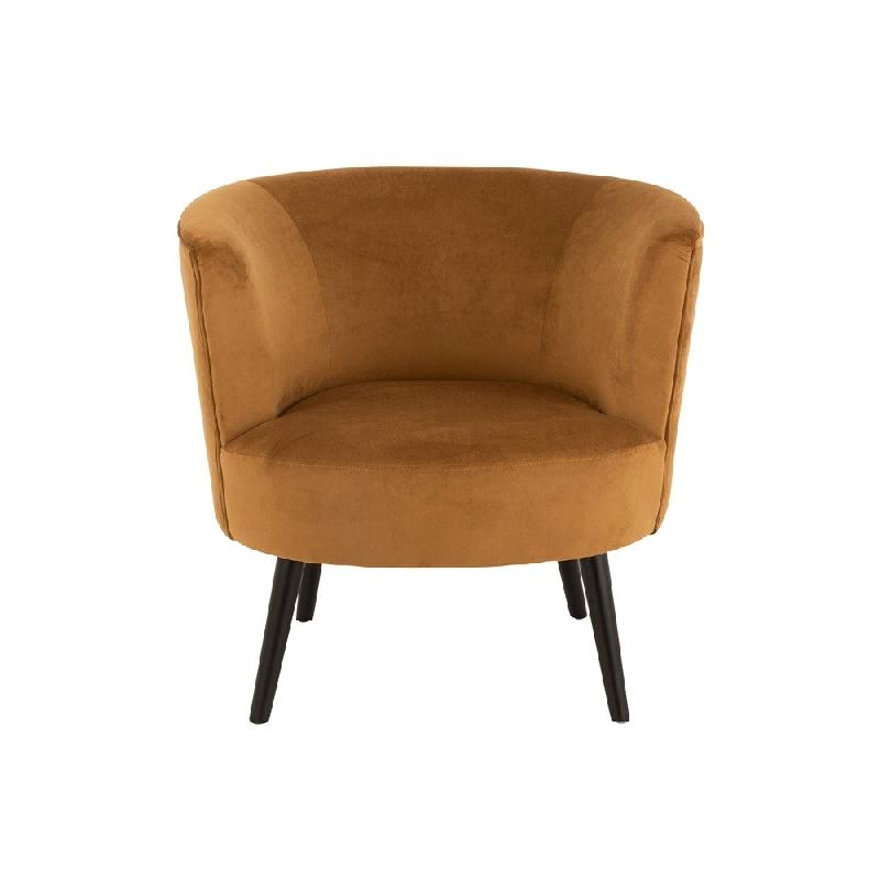 Fauteuil DULZURA - Structure en bois et revêtement textile - Dimensions L80 x H75 x P70 cm - Style antique or_3