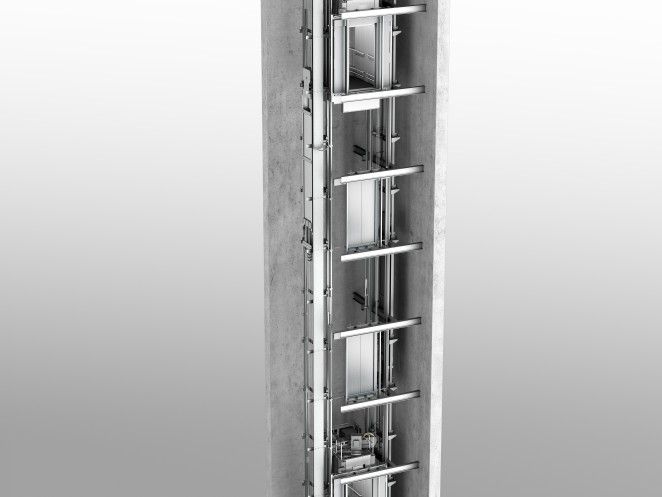 Système d'ascenseur Twin avec une vitesse maximale de 6,0 m/s
