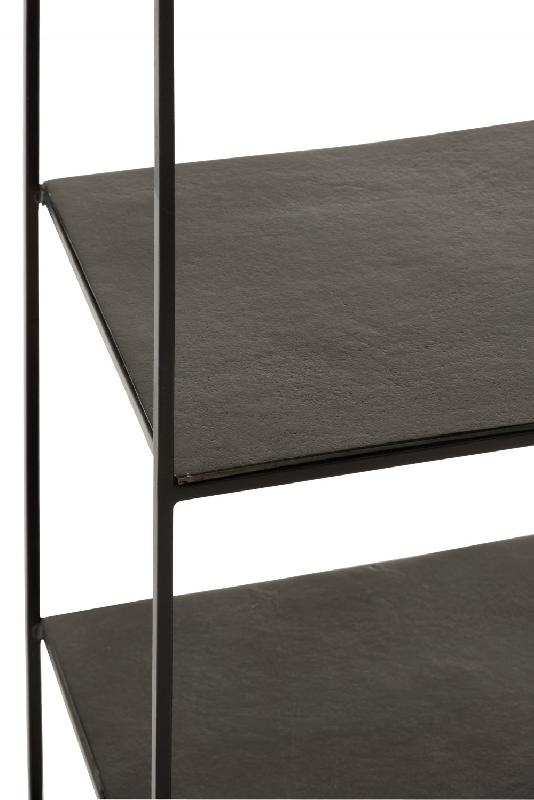 Étagère haute 5 planches NIZI - métal noir et aluminium noir/vert - design moderne_3