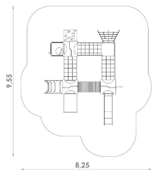 Jeu multi tours pour aire de jeux conforme EN1176 - plateformes en acier inoxydable et plastiques HDPE - Référence BT11108_3