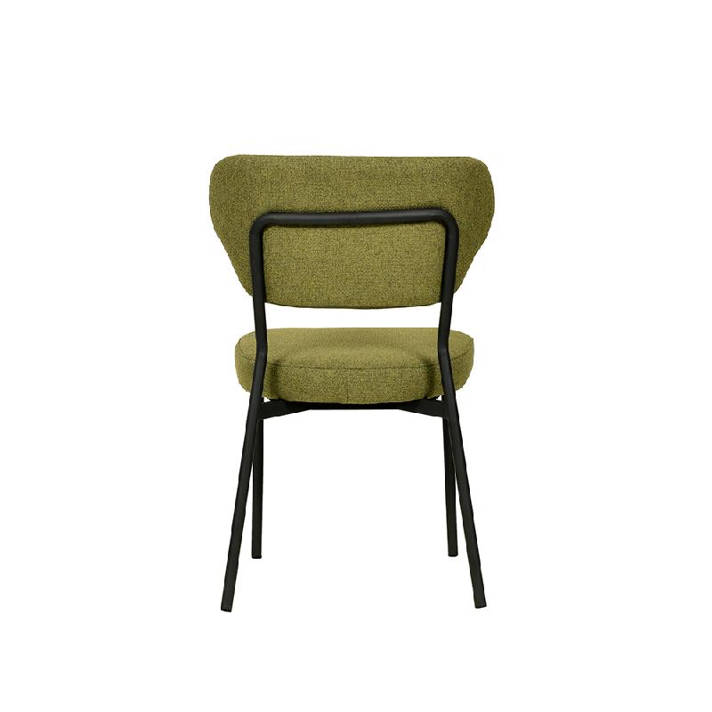 Duko - Chaise empilable en tissu vert_3
