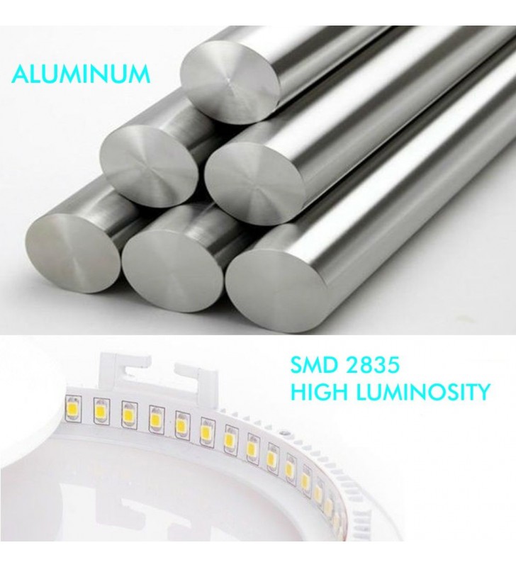 Downlight slim LED rond 5W - 120° - Aluminium - Couleur lumière 3000K - Réf PC5WB_3