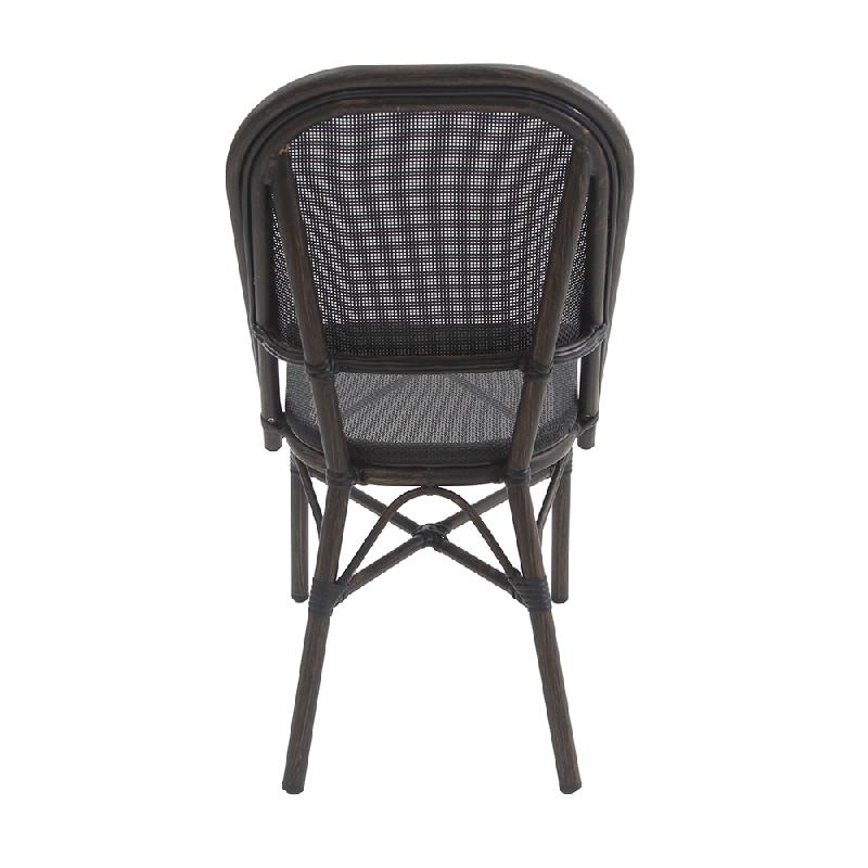 Paris - Chaise de bistrot en tissu wengé-mesh noir_3