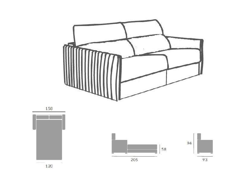 Canapé convertible express ONDA - 120x190 cm - tissu personnalisable - design contemporain et confort_3