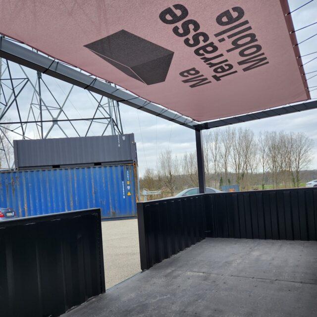 Container Terrasse Mobile à Bâche - 20 Pieds - Solution Modulable et Élégante_3