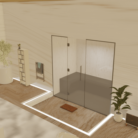 Kit de construction cabine de douche hammam - Paroi vitrée à carreler 200x120 avec générateur vapeur inclus_3