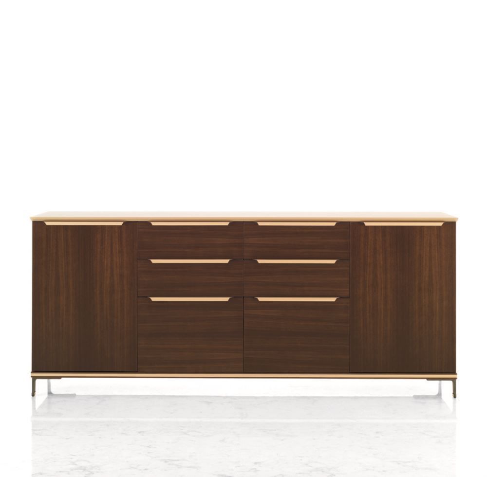 Paso Doble - Bureau de direction i 4 Mariani - Design élégant en cuir, noyer d'Amérique et métal_3