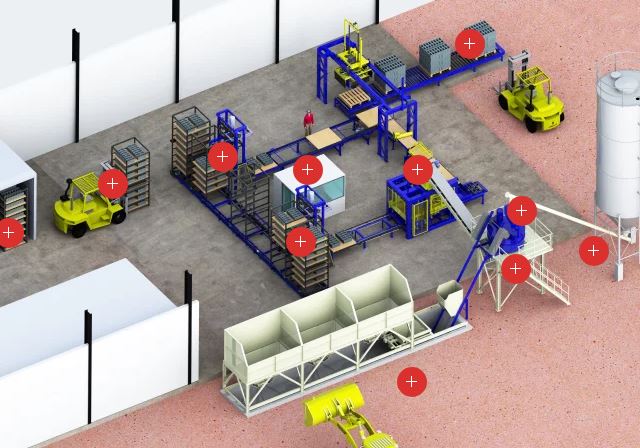 Machine de fabrication de blocs béton - ROMETA 2030 - Production moyenne-haute avec vibrocompresseur et centrale 750/500 L_3