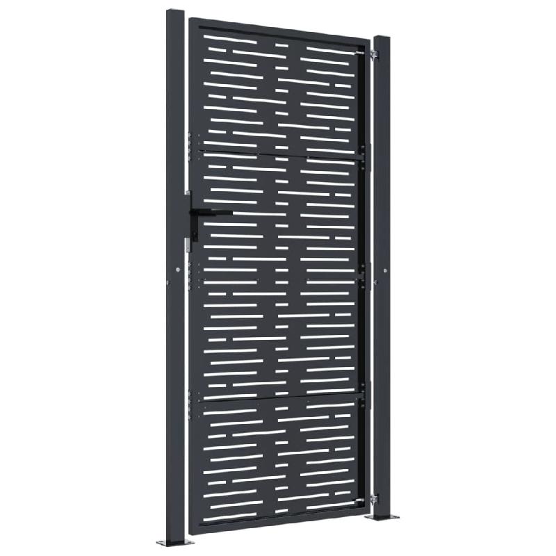 Vidaxl portail de jardin anthracite 105x180 cm conception de carré 153194_3
