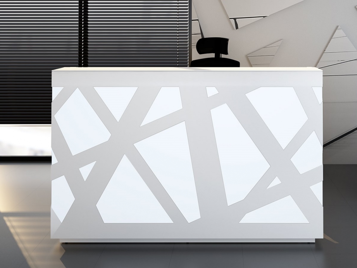 Banque d'accueil rétro-éclairée ZIG ZAG - design innovant avec LED programmable et modules PMR_3