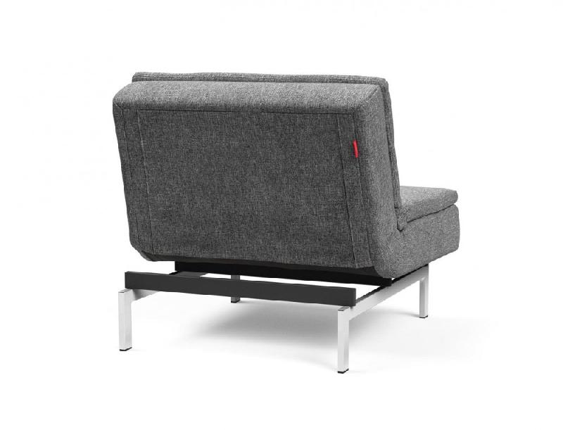 Fauteuil convertible design Dublexo - Lit 90x115 cm - Pieds chromés - Tissu Twist Charcoal - Innovation Living_3