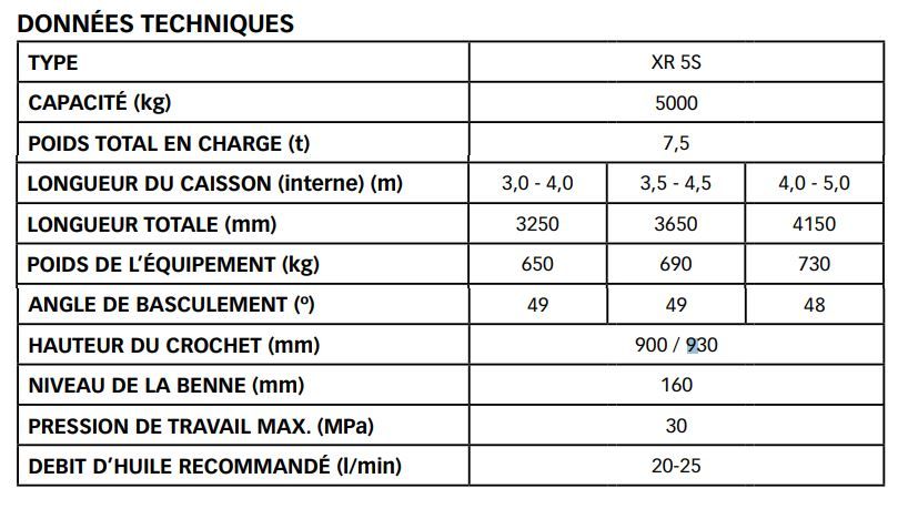 Dispositif à bras Multilift XR5S pour charge utile élevée