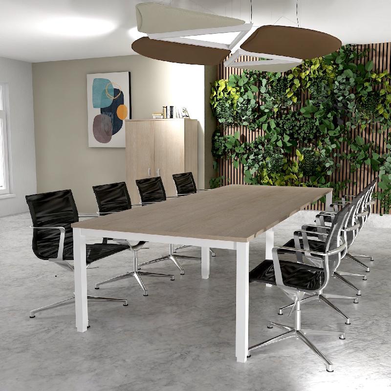 Table de reunion tempo 8-10 personnes - MOBEL LINEA - blanc 9010, acacia clair, 300_3