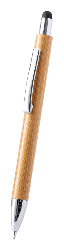 Stylo bambou - bille avec stylet, clip et pointe métal - encre bleue_3