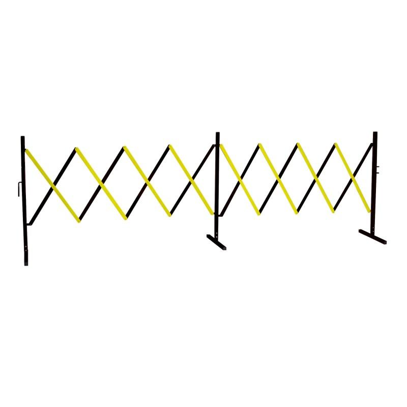 Barrière de sécurité extensible - Noir / Jaune / Avec pieds fixes / 4000x450x1000_3