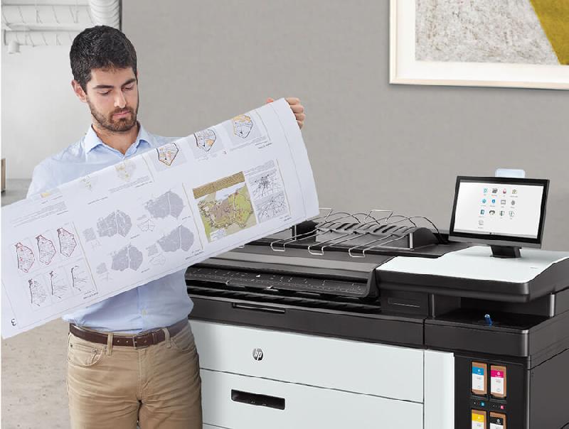 Traceur HP PageWide XL 5200 MFP Post Script - impressions rapides en noir et blanc et couleur - référence 4VW17A_3
