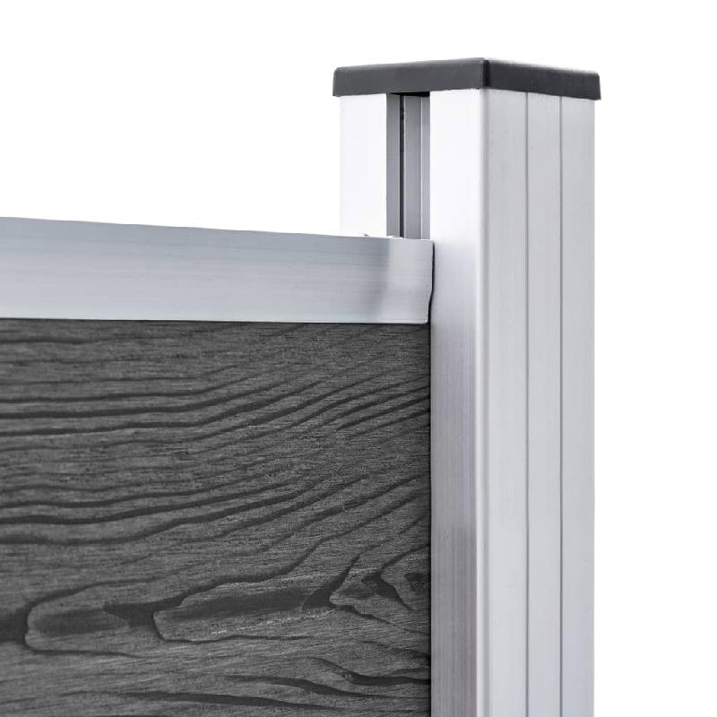 Vidaxl panneau de clôture wpc 175x146 cm noir 148985_3