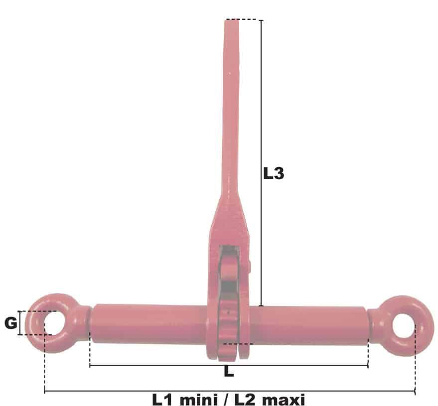 Tendeur d'arrimage - mikatec - 2 anneaux pour chaîne ø 6mm (haute résistance)_3
