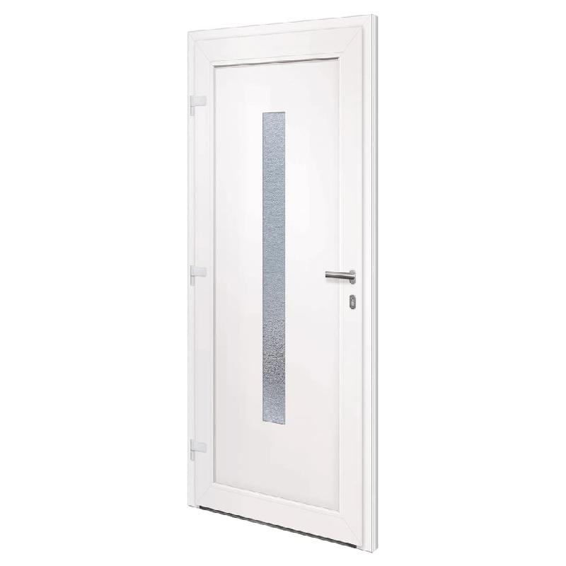 Vidaxl porte d'entrée blanc 88x200 cm pvc 3157074_3