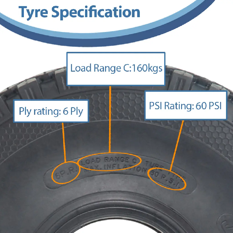4.00x4 Journey 6-ply Block Tyre Tube Type 160kgs 60 PSI Airport Tug (Set of 3)_3