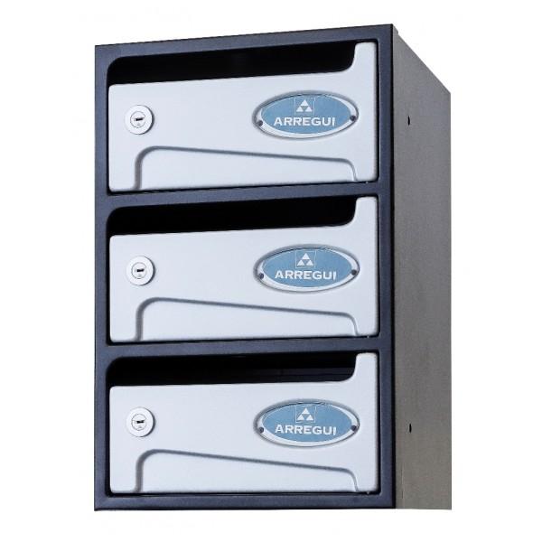 Básico - Arregui - Boîtes aux lettres collectives intérieures en acier noir - Serrure sécurité niveau 1 EN13724_3