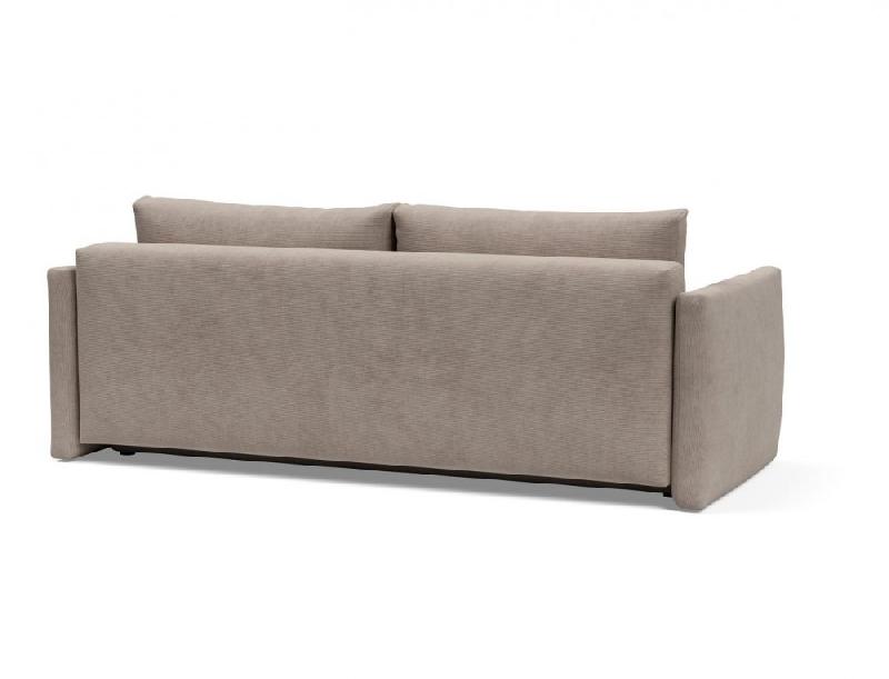 Innovation Living - Canapé convertible à ouverture assistée Tripi Cordufine beige - Lit 150x200 cm avec rangement_3