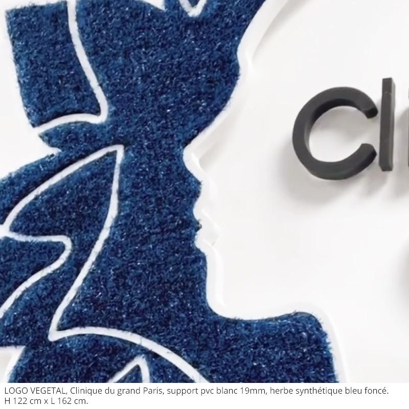 Logo ou Lettres Végétales - Logo, Bleu Foncé, 19 mm, Herbe synthétique pour l'intérieur et l'extérieur_3