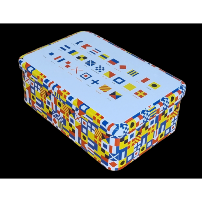 Boîte/coffret métal décor junior 'Alphabet Nautique' 190 x 125 x 72 mm - motif drapeau Basque - Made in France - BA004408_3