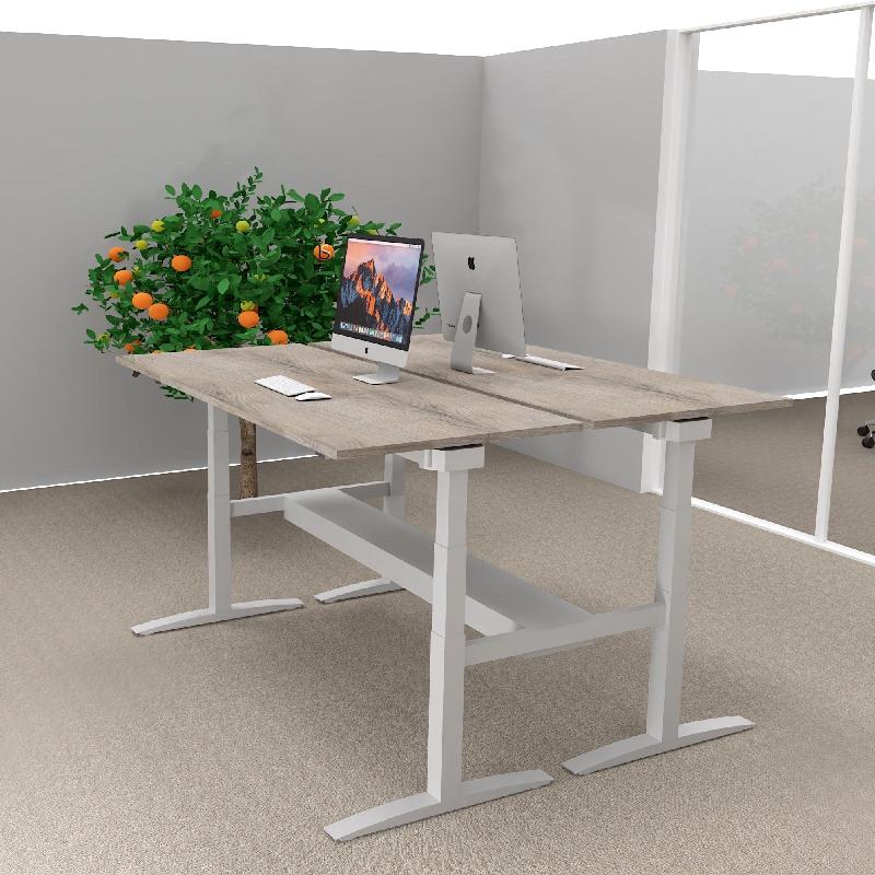Bureau bench réglable en hauteur UP - Mobel Linea - Oui, 140, Alu, Chêne grisé_0
