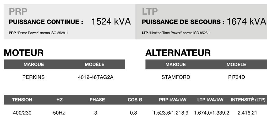 CP-1650 - Groupe électrogène en container triphasé 50 Hz - 1.674,0 kVA, moteur Perkins, alternateur Stamford_3