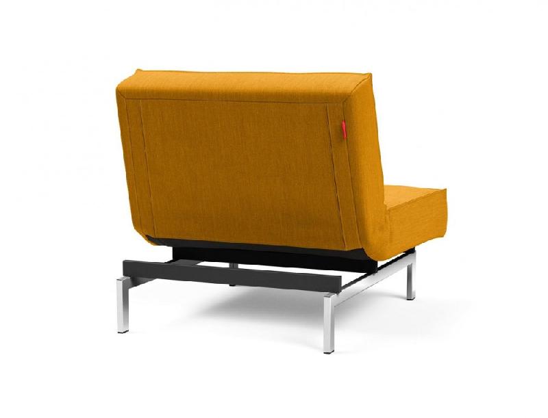 Fauteuil design convertible Splitback Chrome - 90*115 cm - Tissu Elegance Burned Curry - Innovation Living_3