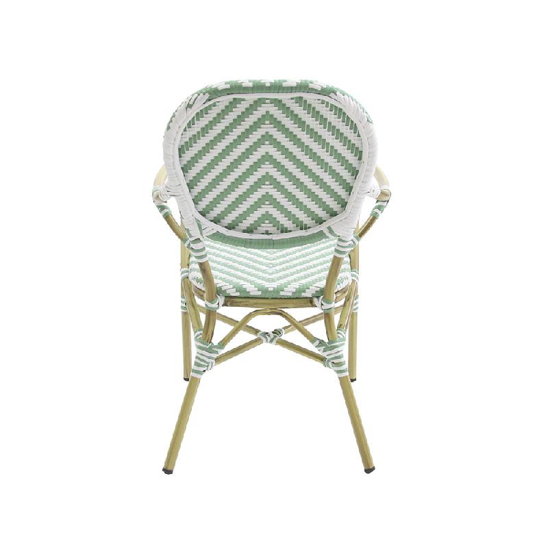 Tango - Fauteuil de bistrot en rotin synthétique bambou-blanc/vert pastel_3