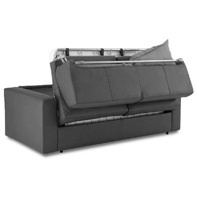 Canapé-lit DREAMER convertible 140cm - Système ouverture EXPRESS - Matelas 16cm Tweed gris silver_3