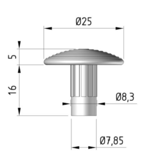 Clou podotactile à sceller - tête striée - tous supports sauf surfaces fragiles_3
