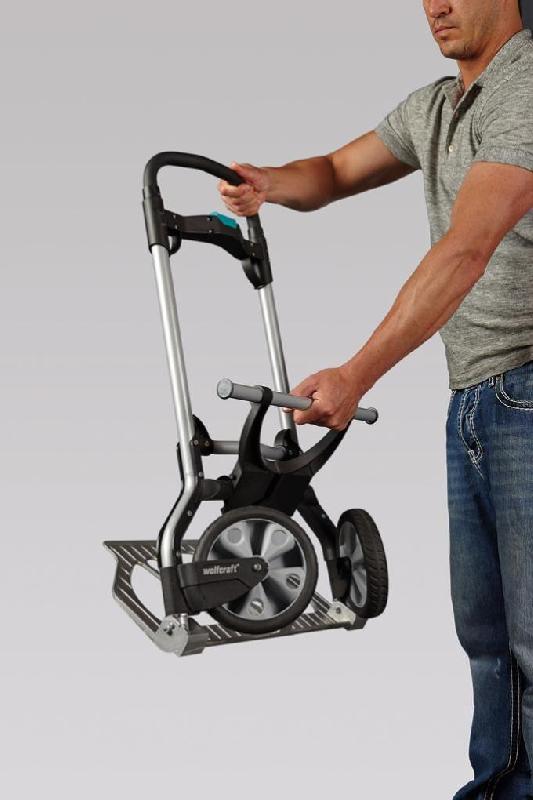 Diable pliable WOLFCRAFT - charge 100 kg - poignée escamotable et bavette pliable_3