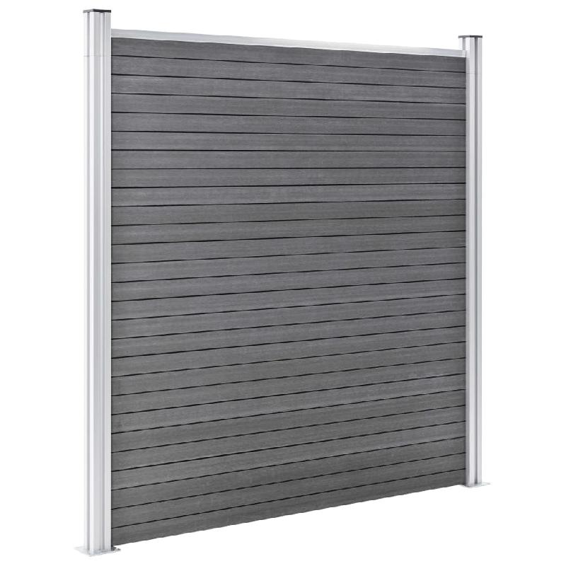 Vidaxl clôture de jardin wpc 1045x186 cm gris 3053229_3